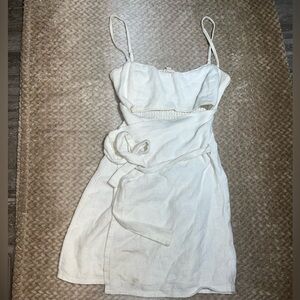 Wrap Tie Midi Dress Linen